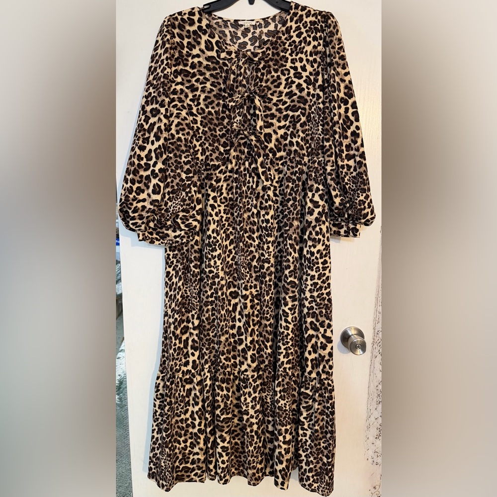 JODIFL Animal Print Blouse with Bow Detail